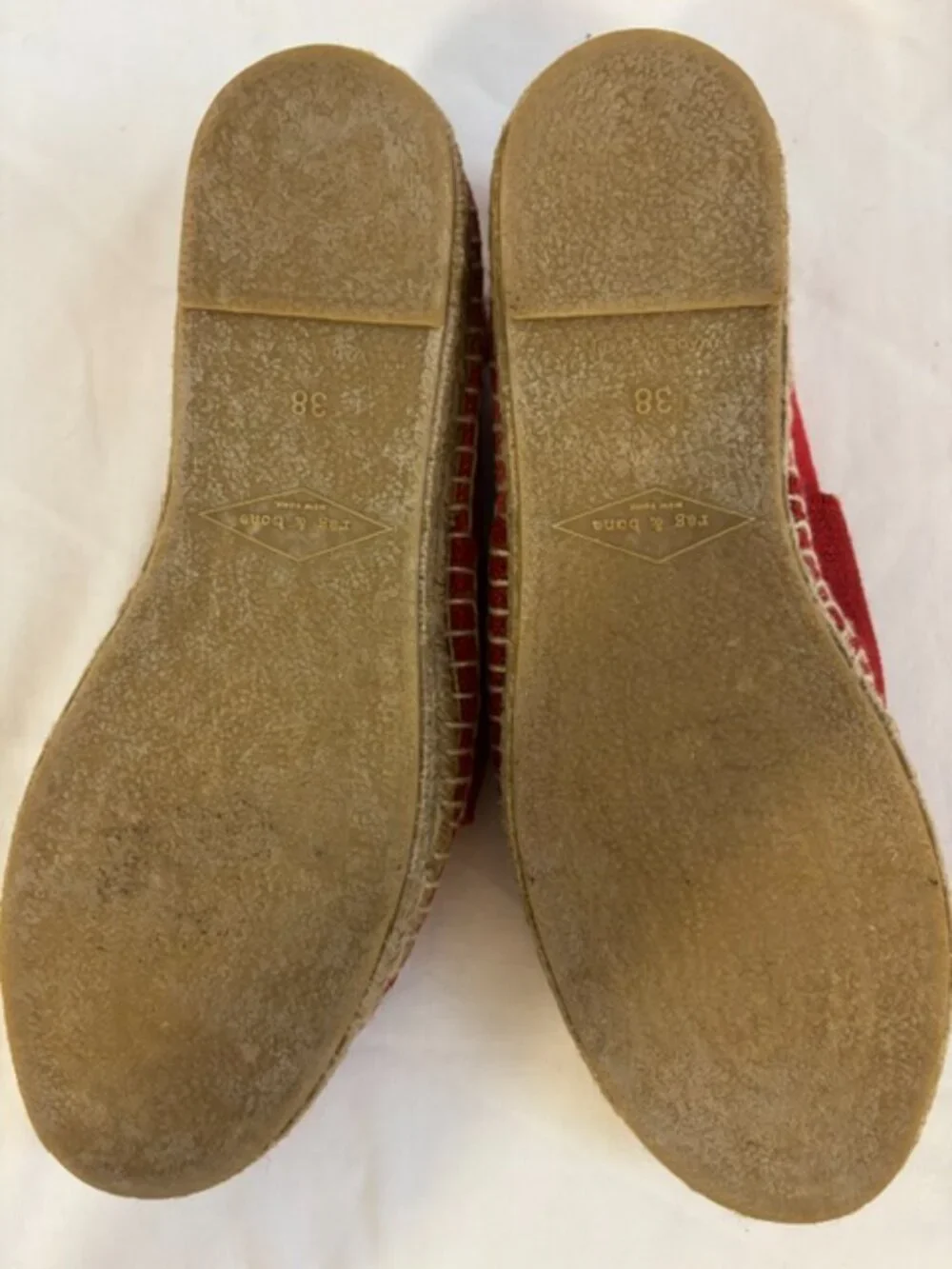 Rag & Bone Red Leather Nina Flat Espadrille Women's Size 38 (US 7.5)